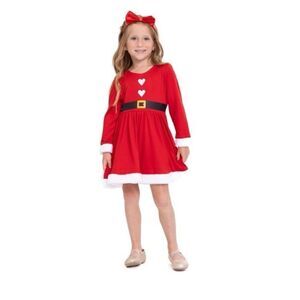 Holiday Toddler Girls' Santa Dress with Hat, 2-Piece 18 month